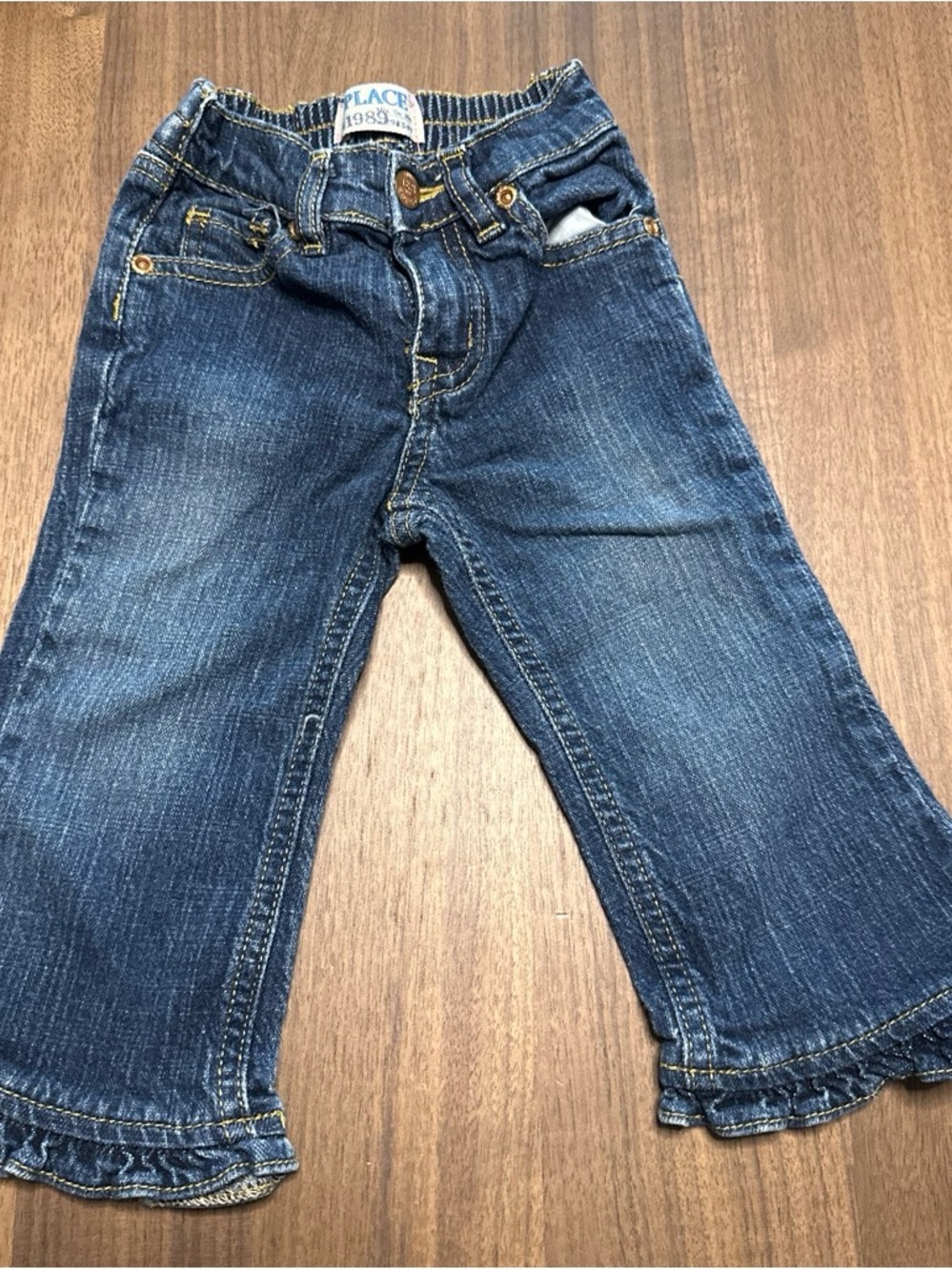 The Children's Place Blue Ruffle Hem Girls Jeans